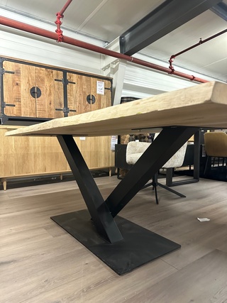 Boomstam eetkamertafel Eiken 220cm, naturel